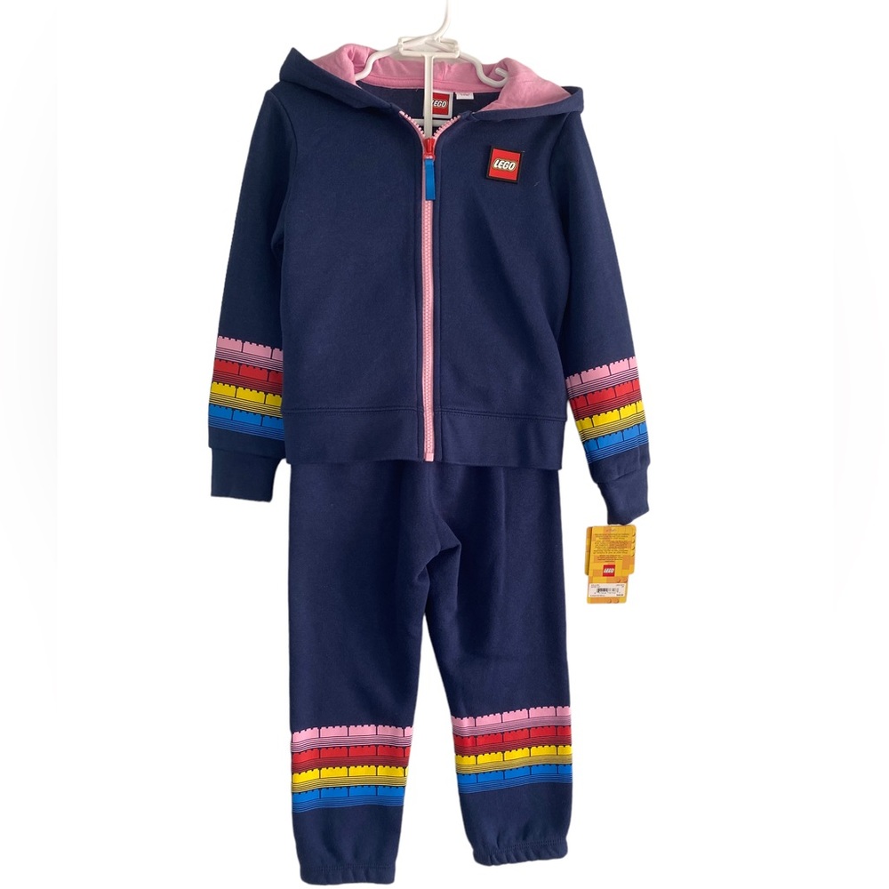 LEGO Little Girl’s 2 Piece Set Navy Hoodie and Sweatpants. Size: 4T